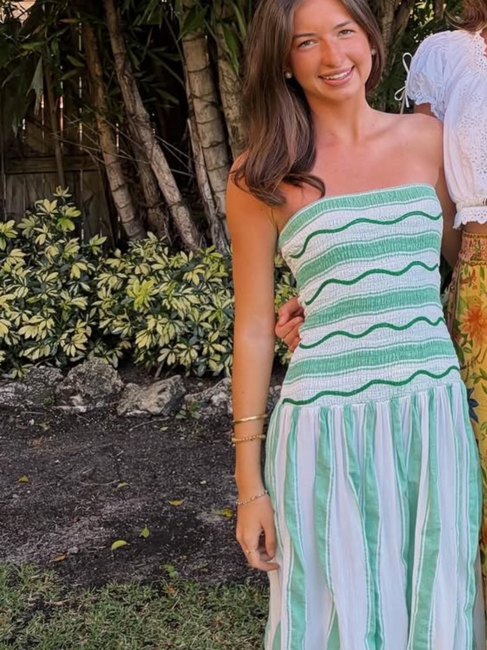 Celandine Strapless Smocked Drop-Waist Midi Dress - Picture 3 of 3